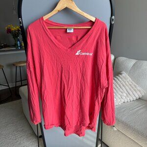 Spirit Jersey Women's Pink Long Sleeve Size L – Cozy‎ & Stylish Oversized Tee